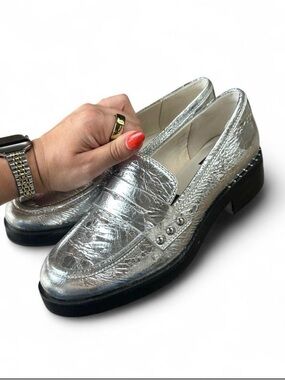 Dolce Vita Silver Metallic Women's Size 7 Penny Loafers